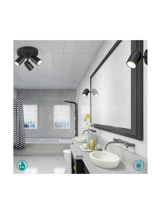 Trio Lighting Single Spot with Socket GU10 in Silver Color