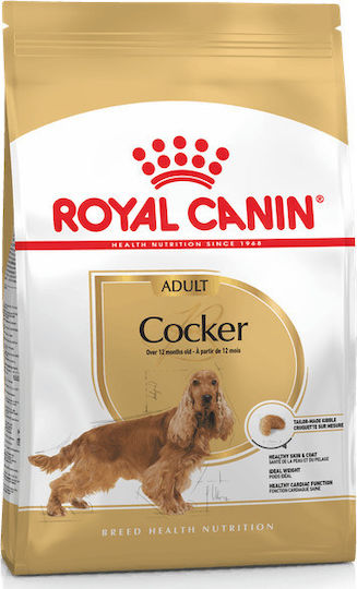 Royal Canin Adult Cocker 12kg Dry Food Gluten-Free for Adult Medium Breed Dogs with Brown rice and Chicken