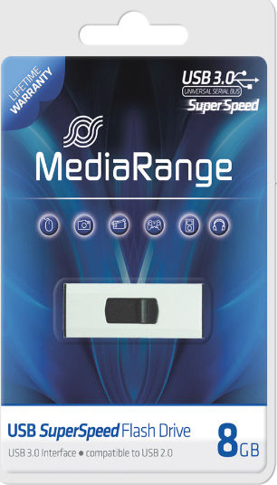 MediaRange 8GB USB 3.0 Stick Λευκό