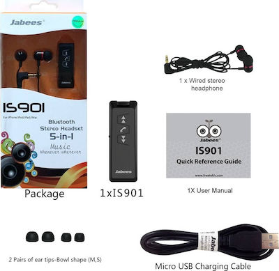 IS901 In-ear Bluetooth Handsfree Ακουστικά Μαύρα
