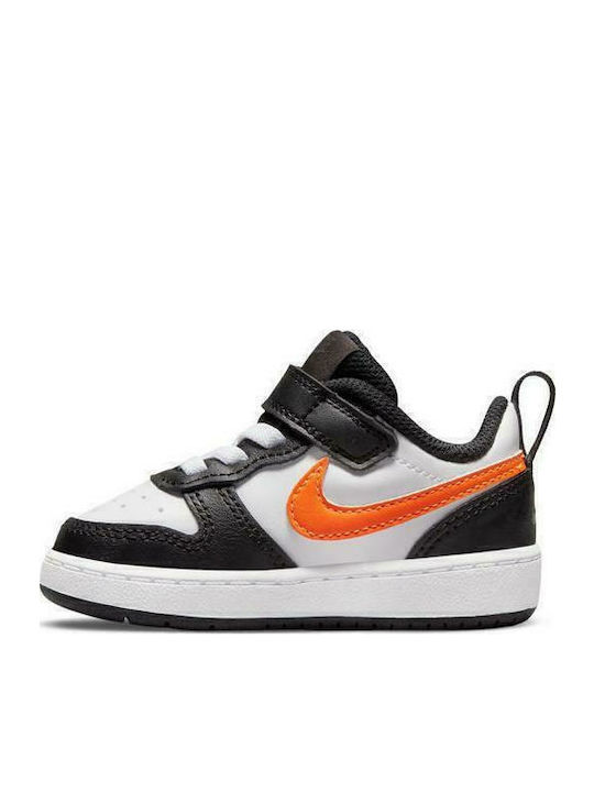 Court Borough Kids Sneakers with Hoop & Loop Closure White