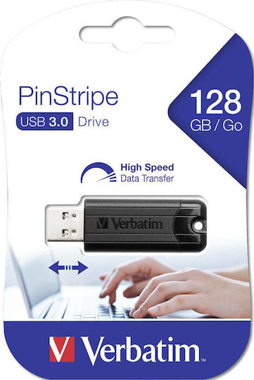 Verbatim PinStripe 128GB USB 3.0 Stick Schwarz
