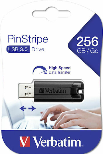 Verbatim PinStripe 256GB USB 3.0 Stick Schwarz