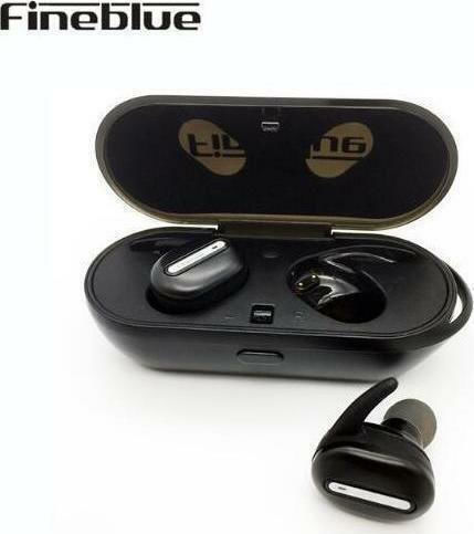 Fineblue TWS-R9 In-ear Bluetooth Handsfree Ακουστικά με Θήκη Φόρτισης Μαύρα