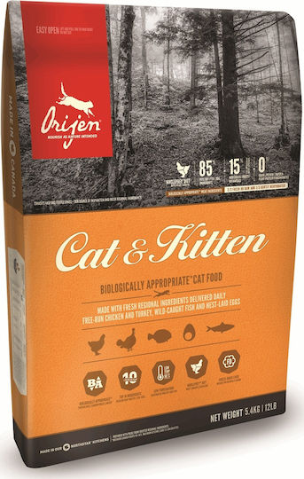 Orijen Cat & Kitten Ξηρά Τροφή χωρίς Σιτηρά για Ανήλικες Γάτες με Κοτόπουλο 1.8kg
