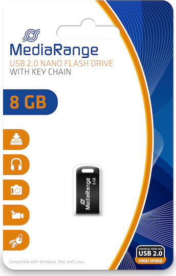 MediaRange 8GB USB 2.0 Stick Μαύρο
