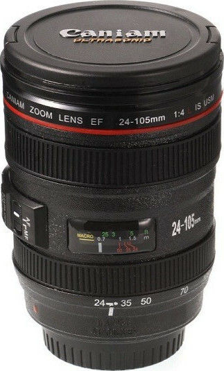 Caniam EF 24-105mm Glass Thermos Plastic 400ml Black