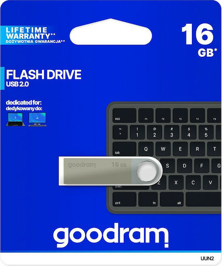 GoodRAM UUN2 16GB USB 2.0 Stick Ασημί