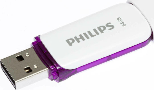 Philips Snow 64ГБ USB 2.0 Стик Лилав