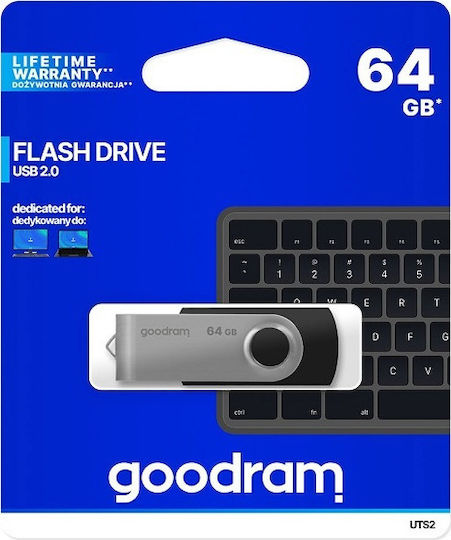 GoodRAM UTS2 64GB USB 2.0 Stick Silver/Black