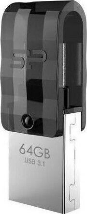 Silicon Power Mobile C31 64GB USB 3.1 Stick με σύνδεση USB-A & USB-C Μαύρο