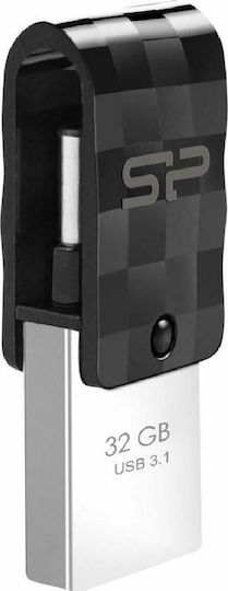 Silicon Power Mobile C31 32GB USB 3.1 Stick with connection USB-A & USB-C Black