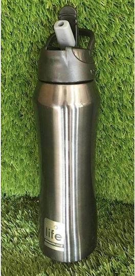 Ecolife Interior Recyclable Bottle Thermos Stainless Steel BPA Free 550ml Black with Mouthpiece and Straw