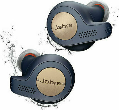 Jabra Elite Active 65t In-ear Bluetooth Handsfree Ακουστικά με Αντοχή στον Ιδρώτα και Θήκη Φόρτισης Μπλε