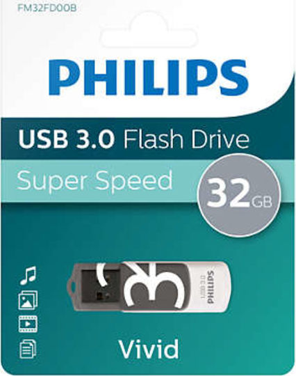 Philips Vivid Edition 32GB USB 3.0 Stick Γκρι