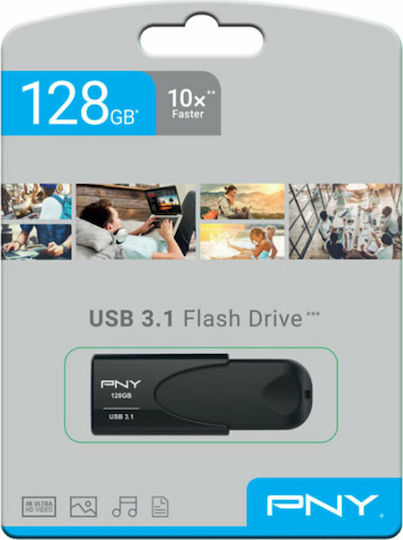 PNY Attaché 4 128GB USB 3.1 Stick Μαύρο