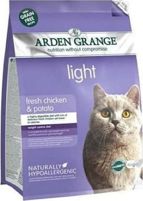 Arden Grange Light Trockenfutter Diät, ohne Getreide für erwachsene sterilisierte Katzen mit Huhn / Kartoffeln 8kg