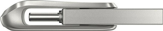 Sandisk Ultra Dual Drive Luxe 32GB USB 3.1 Stick with connection USB-A & USB-C Silver