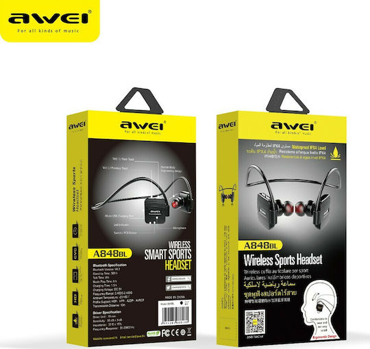 Awei A847BL In-ear Bluetooth Handsfree Earphones with Sweat Resistance Black
