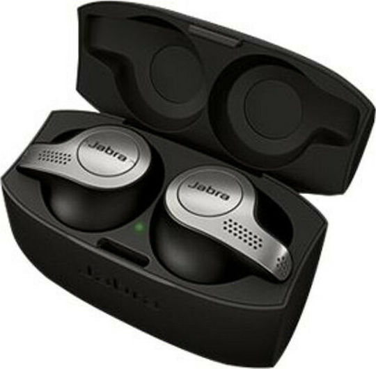 Jabra Elite 65t In-ear Bluetooth Handsfree Ακουστικά με Αντοχή στον Ιδρώτα και Θήκη Φόρτισης Titanium Black