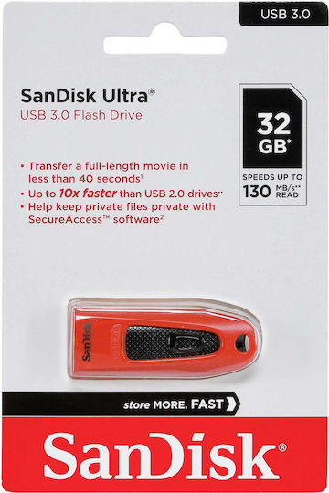 Sandisk Ultra 32GB USB 3.0 Stick Roșu