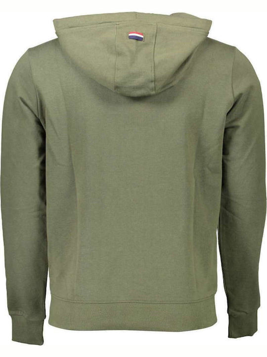 U.S. Polo Assn. Herren Sweatshirt Jacke mit Kapuze und Taschen Khaki