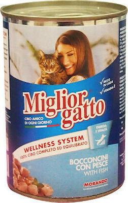 Morando Miglior Gatto Wellness Храна за мокри котешки хранилки за възрастни котки с Може да с Риба 405гр 1бр