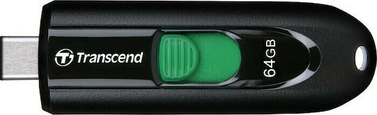 Transcend JetFlash 790C 64GB USB 3.1 Stick cu conexiune USB-C Negru
