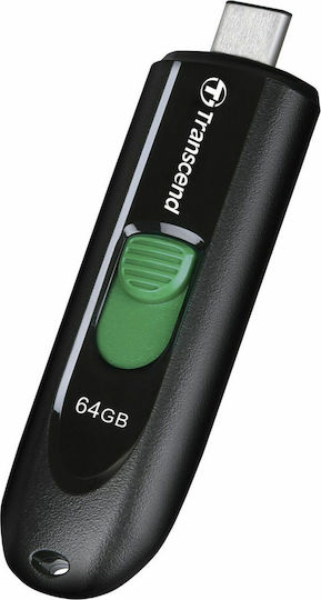 Transcend JetFlash 790C 64GB USB 3.1 Stick cu conexiune USB-C Negru