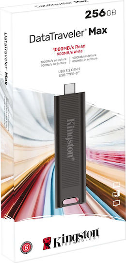 Kingston DataTraveler 256GB USB 3.2 Stick mit Verbindung USB-C Schwarz