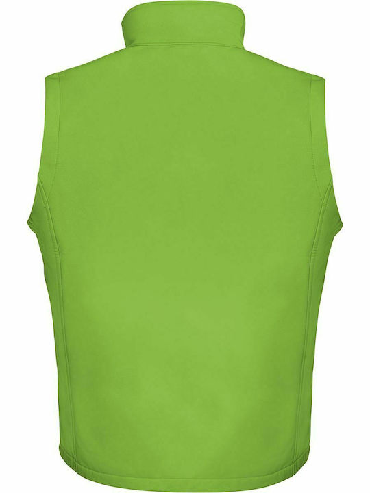Sleeveless Softshell Waterproof and Windproof Green Jacket