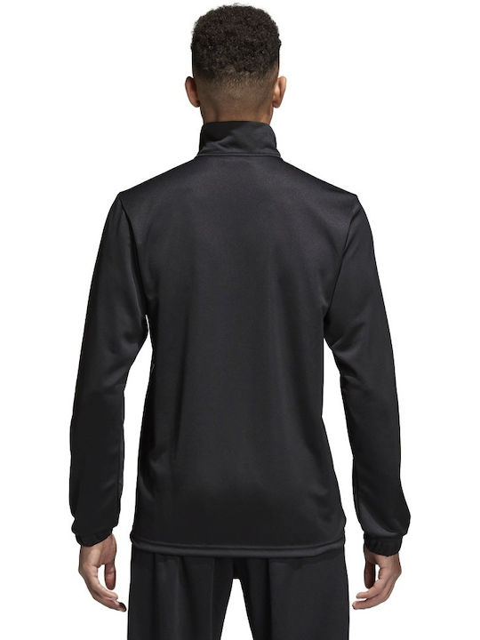 Adidas Core 18 Herren Sportliches Langarmshirt Ausschnitt mit Reißverschluss Schwarz