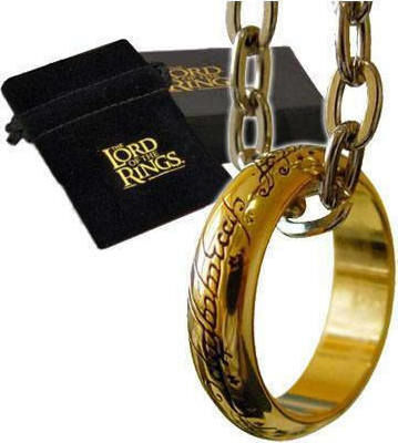 The Noble Collection Lord of the Rings One Ring Gold Plated Hanging Replica