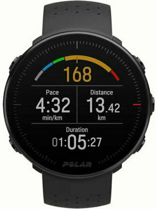 Polar Vantage M M/L Stainless Steel 46mm Αδιάβροχο Smartwatch με Παλμογράφο (Μαύρο)