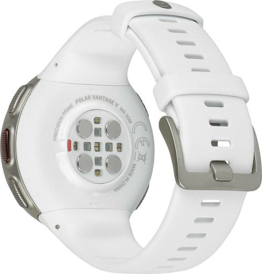 Polar Vantage V Edelstahl 46mm Wasserdicht Smartwatch (Weiß)
