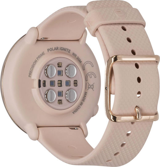 Polar Ignite Oțel inoxidabil 43mm Rezistent la apă Smartwatch (Pink TPU)