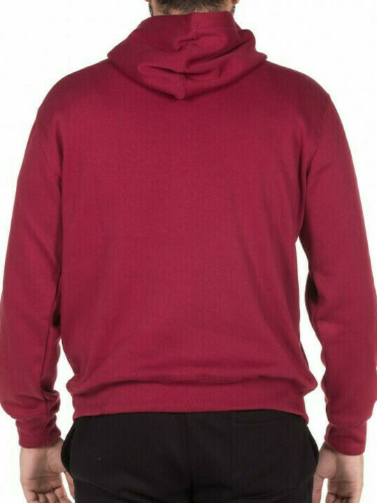 Russell Athletic Men's Sweatshirt with Hood and Pockets Burgundy