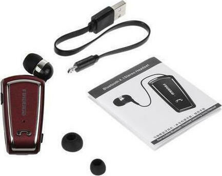 Fineblue F-V3 In-ear Bluetooth Handsfree Earphone Lapel Red