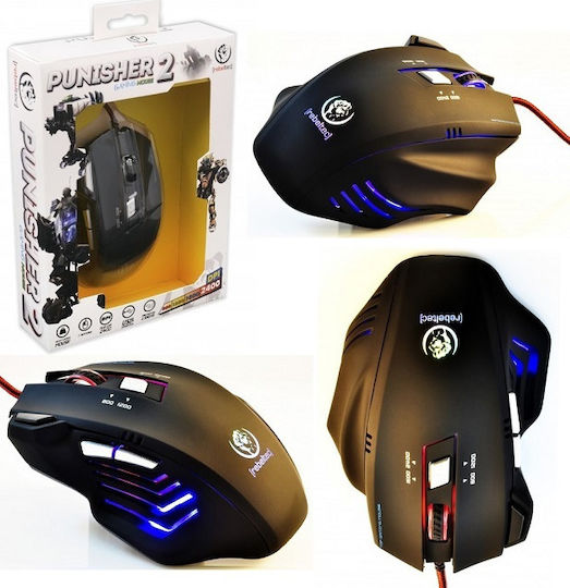 Rebeltec Punisher 2 Gaming Ποντίκι Μαύρο