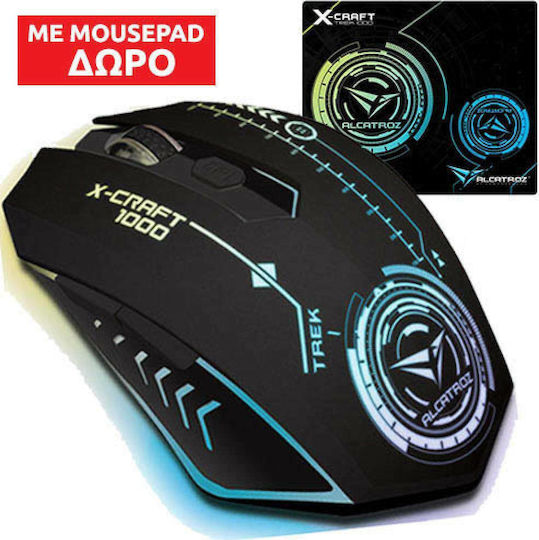 Alcatroz X-Craft Trek 1000 RGB Gaming Mouse 3200 DPI Black