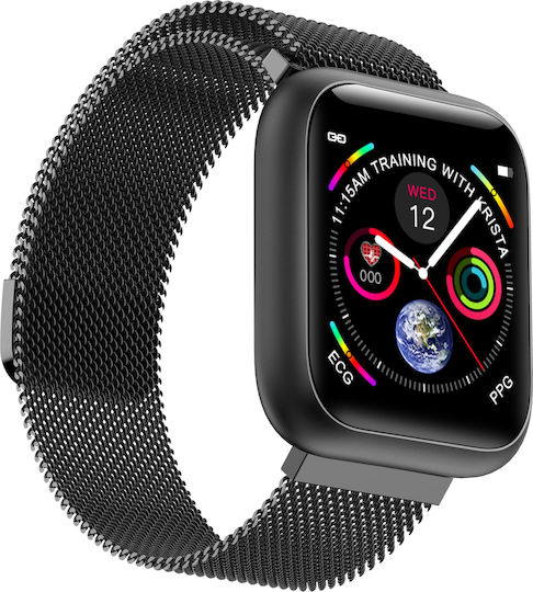 F11 Smartwatch mit Pulsmesser (Schwarz)