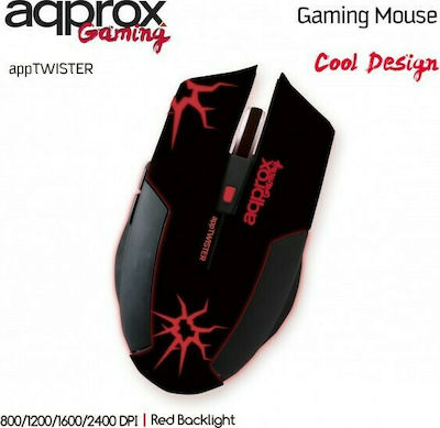 Approx Twister Laser Gaming Ποντίκι Μαύρο