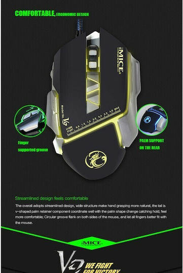 iMice V9 RGB Gaming Mouse 3200 DPI Negru