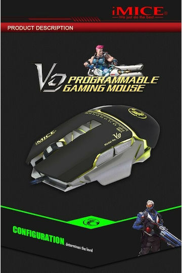iMice V9 RGB Gaming Mouse 3200 DPI Negru