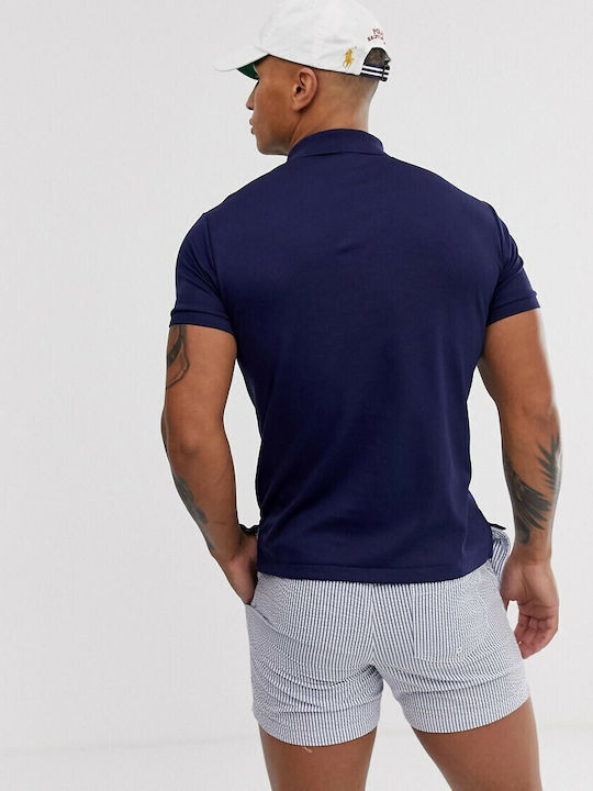 Polo Herrenbluse Kurzarm Marineblau