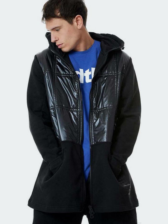 Herren Jacke mit Kapuze Schwarz