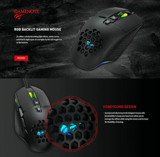 Havit MS1022 RGB Gaming Mouse 3200 DPI Negru