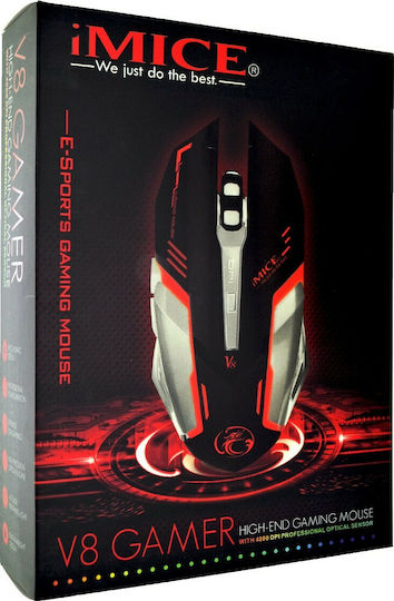 iMice V8 RGB Gaming Gaming Maus 4800 DPI Schwarz
