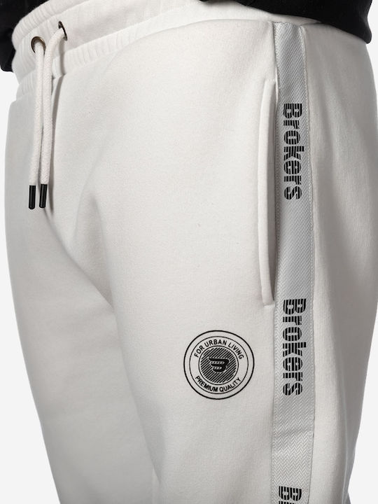 Sweatpants with Elastic White