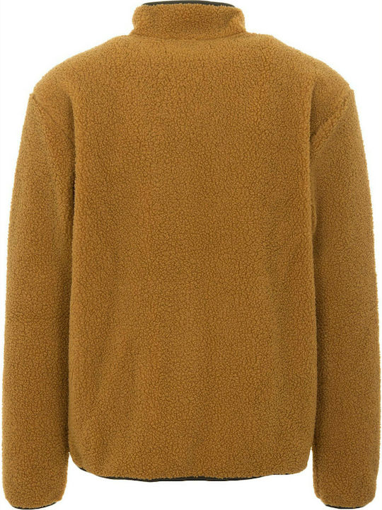 Fuzzar Geacă fleece pentru bărbați cu fermoar Galben